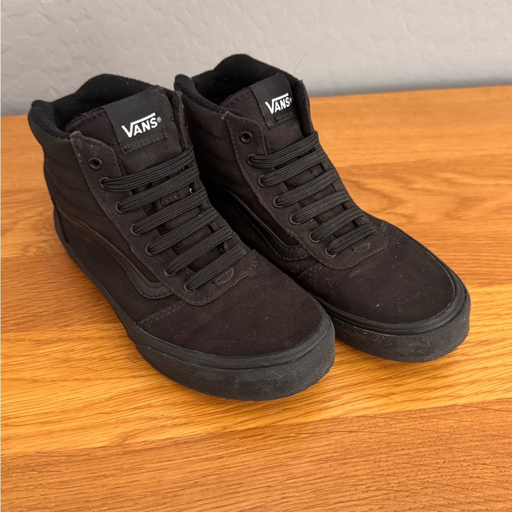 Vans Boys Black High-Top Sneakers